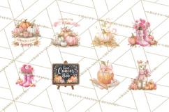 Pink Pumpkin Clipart, Fall Breast Cancer PNG Product Image 7