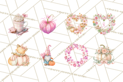 Pink Pumpkin Clipart, Fall Breast Cancer PNG Product Image 8