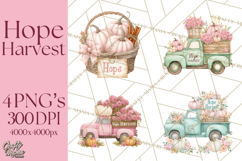 Pink Pumpkin Clipart, Fall Breast Cancer PNG Product Image 1
