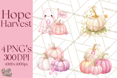 Pink Pumpkin Clipart, Fall Breast Cancer PNG Product Image 1
