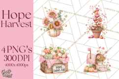 Pink Pumpkin Clipart, Fall Breast Cancer PNG Product Image 1