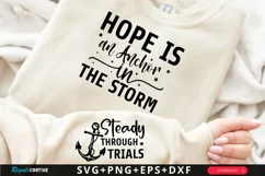 Hope Is An Anchor Sleeve SVG, God SVG Design, Faith SVG Product Image 1