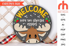 hope you brought eggnog svg, laser cut file, layered round sign, moose eggnog sign svg, xmas elk sign svg, christmas circle sign svg, welcome sign svg, xmas door sign svg, holiday hanger svg, round hanging sign, outdoor sign svg, glowforge cut file