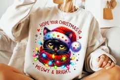 Hope Your Christmas Is Meowy And Bright, Christmas Cat PNG Product Image 1