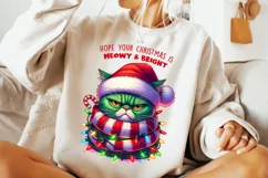 Hope Your Christmas Is Meowy And Bright, Christmas Cat PNG Product Image 3