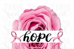 Floral Hope Png Pink Ribbon Sublimation Design Rose Flower Product Image 7