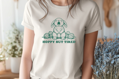 Hoppy But Tired SVG | Funny Easter Bunny Vintage PNG Design Product Image 2