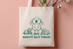 Hoppy But Tired SVG | Funny Easter Bunny Vintage PNG Design Product Image 3