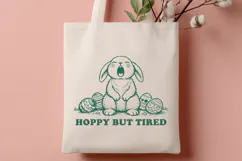 Hoppy But Tired SVG | Funny Easter Bunny Vintage PNG Design Product Image 3