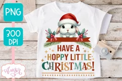 Hoppy Christmas PNG, Bunny lover sublimation design Product Image 1