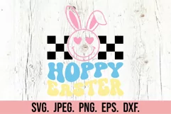 Hoppy Easter SVG - Happy Easter Bunny PNG - Retro Easter SVG Product Image 7