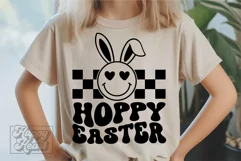 Hoppy Easter SVG - Happy Easter Bunny PNG - Retro Easter SVG Product Image 5