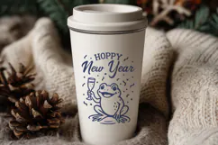 Hoppy New Year SVG PNG | Funny Frog New Year Cricut Cut File Product Image 2