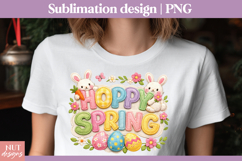 Hoppy Spring Bunny sublimation Stitched Easter sublimation Product Image 1