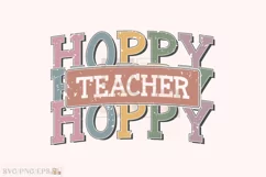 Retro Hoppy Teacher SVG PNG Sublimation T-shirt Design Product Image 1