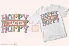 Retro Hoppy Teacher SVG PNG Sublimation T-shirt Design Product Image 2