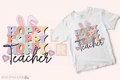 Retro Hoppy Teacher SVG PNG Sublimation T-shirt Design Product Image 2
