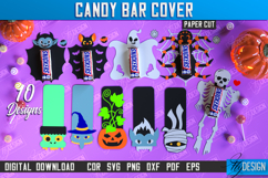 Candy Bar Cover Paper Cut Bundle, Halloween Trick or Treat Product Image 1
