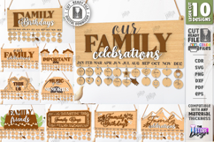 Family Birthdays Calendar Laser Cut Bundle|Family Events SVG Product Image 1
