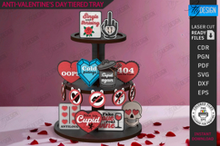 Anti-Valentine&#039;s Day Tiered Tray|Round Stand|Sassy Signs SVG Product Image 1