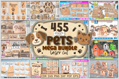 Pets Mega Bundle: 455 Laser Cut Designs for Dogs and Cats Product Image 1