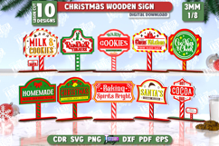 Christmas Wooden Sign Laser Cut Bundle, Christmas Decor SVG Product Image 1