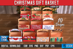Christmas Gift Basket Laser Cut Bundle, Christmas Wooden Box Product Image 1