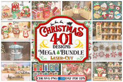 401 Christmas Mega Bundle Laser Cut, 3D Christmas Decoration Product Image 1