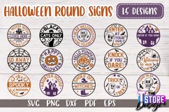 Halloween Round Signs SVG Design|Halloween Signs Quotes SVG Product Image 1