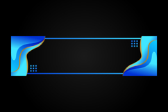 Horizontal banner border gradient and gold template design Product Image 2