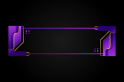 Horizontal banner border gradient and gold template graphic Product Image 2