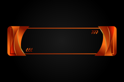 Horizontal banner border gradient and gold template isolated Product Image 2