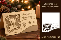 Horizontal Christmas card with a cut-out design. Product Image 1