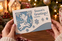 Horizontal Christmas card with a cut-out design. Product Image 2