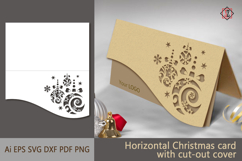 Horizontal Christmas card with carved Christmas balls Product Image 1
