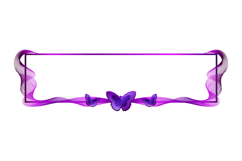 Horizontal frame and border art ornament with butterfly char Product Image 1