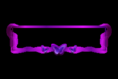 Horizontal frame and border art ornament with butterfly char Product Image 2