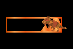 Horizontal frame art ornament with polygonal dinosaur Product Image 2
