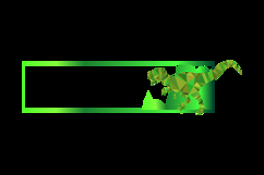 Horizontal frame art ornament with polygonal dinosaur charac Product Image 2