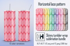 Horizontal lace pattern, skinny tumbler wrap sublimation Product Image 1