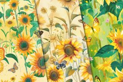 Sunflowers and Butterflies Seamless Patterns Product Image 4