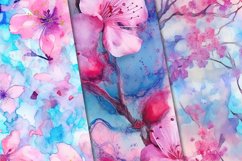 Watercolor Cherry Blossom Seamless Patterns Product Image 4