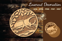 Horn Beetle Lasercut Decoration SVG Product Image 2