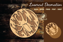 Horn Beetle Lasercut Decoration SVG Product Image 2