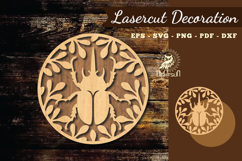 Horn Beetle Lasercut Decoration SVG Product Image 2