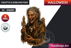 Horrific Witch Clipart, Halloween clipart, Bad witch, scary Product Image 1