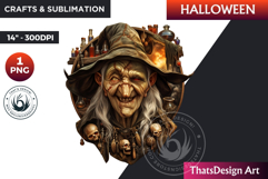 Horrific Halloween Witch Clipart, spooky Bad witch PNG Product Image 1