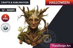 Horrific Halloween Witch Clipart, spooky Bad witch PNG Product Image 1
