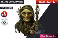 Horrific Halloween Witch Clipart, spooky Bad witch PNG Product Image 1