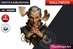Horrific Halloween Witch Clipart, spooky Bad witch PNG Product Image 1